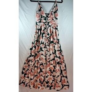 Abercrombie & Fitch Floral Maxi Dress Pink Green Button Front Boho Fairy sz xs